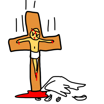 poulette qui reçoive un totem de jésus sur la tête
